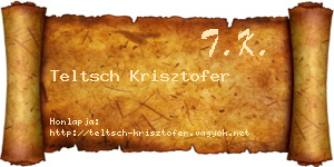 Teltsch Krisztofer névjegykártya